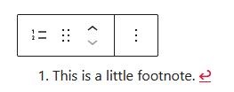 Block Editor Rich Text Option - Footnote