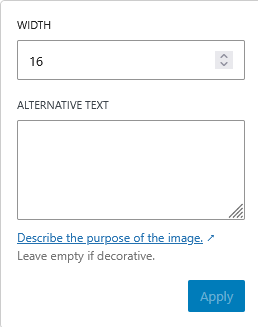 Block Editor Rich Text Option - Inline image