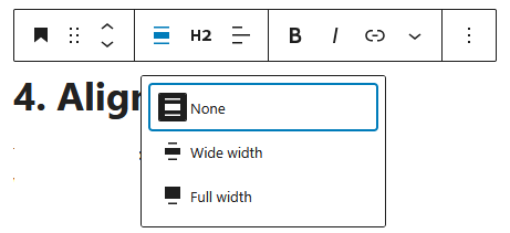 Block Toolbar - Alignment