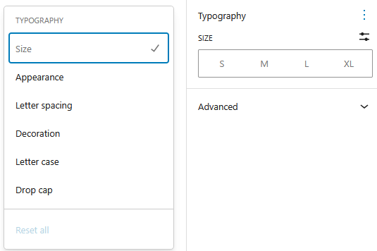 Typography of a Paragraph Block